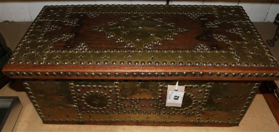 Zanzibar brass mounted hardwood trunk(-)